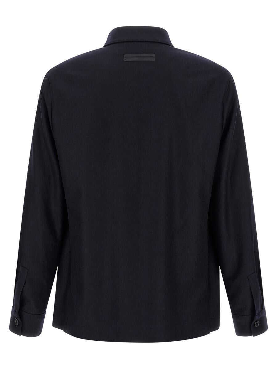 Camasi ZEGNA Zegna Alpe Overshirt BLUE Barbati (BM 18954795) 2