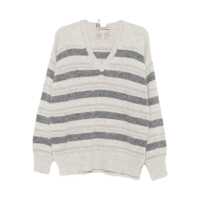 Pulovere Twinset Striped V-Neck Sweater Femei