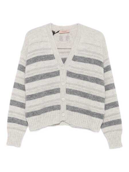Cardigane TWINSET Twinset Striped Cardigan With Buttons GREY Femei (BM 18955542) 1