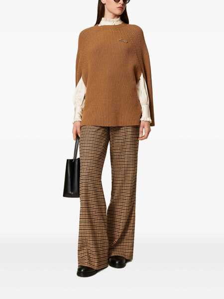 Paltoane TWINSET Twinset Camel Logo Cape Beige Femei (BM 18955545) 2