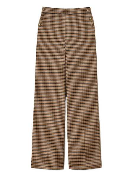 Pantaloni casual TWINSET Twinset Wide-Leg Checked Trousers CAMMELLO E NERO Femei (BM 18955548) 1