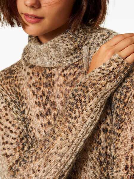 Pulovere TWINSET Twinset Animal Print Turtleneck Sweater BROWN Femei (BM 18955554) 5