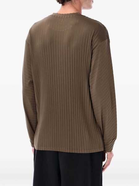 Tricouri Satisfy Satisfy Auralite Pleated Olive Long-Sleeve T-Shirt Green Barbati (BM 18955590) 2