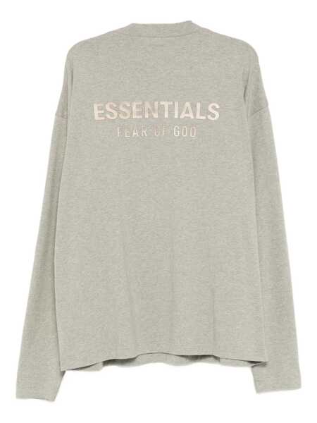 Topuri Fear Of God Essential Fear Of God Essential Classic Long Sleeve Tee Concrete Heater CONCRETE HEATHER Barbati (BM 18955605) 2