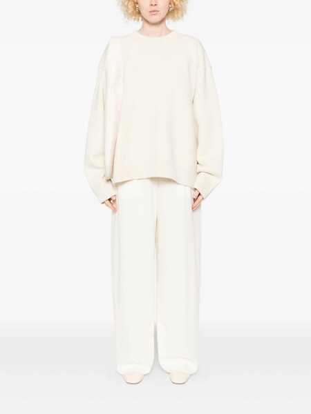 Pantaloni casual TOTME TOTEME Wool Blend Fluid Trousers Beige Femei (BM 18955704) 2