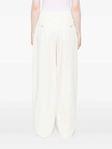 Pantaloni casual TOTME TOTEME Wool Blend Fluid Trousers Beige Femei (BM 18955704) 4