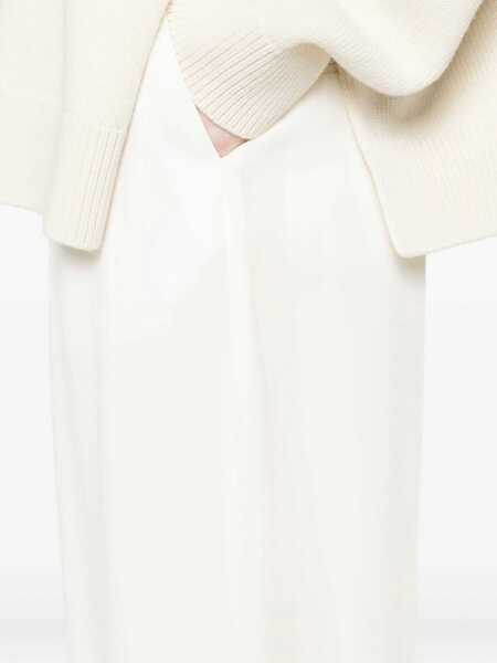 Pantaloni casual TOTME TOTEME Wool Blend Fluid Trousers Beige Femei (BM 18955704) 5