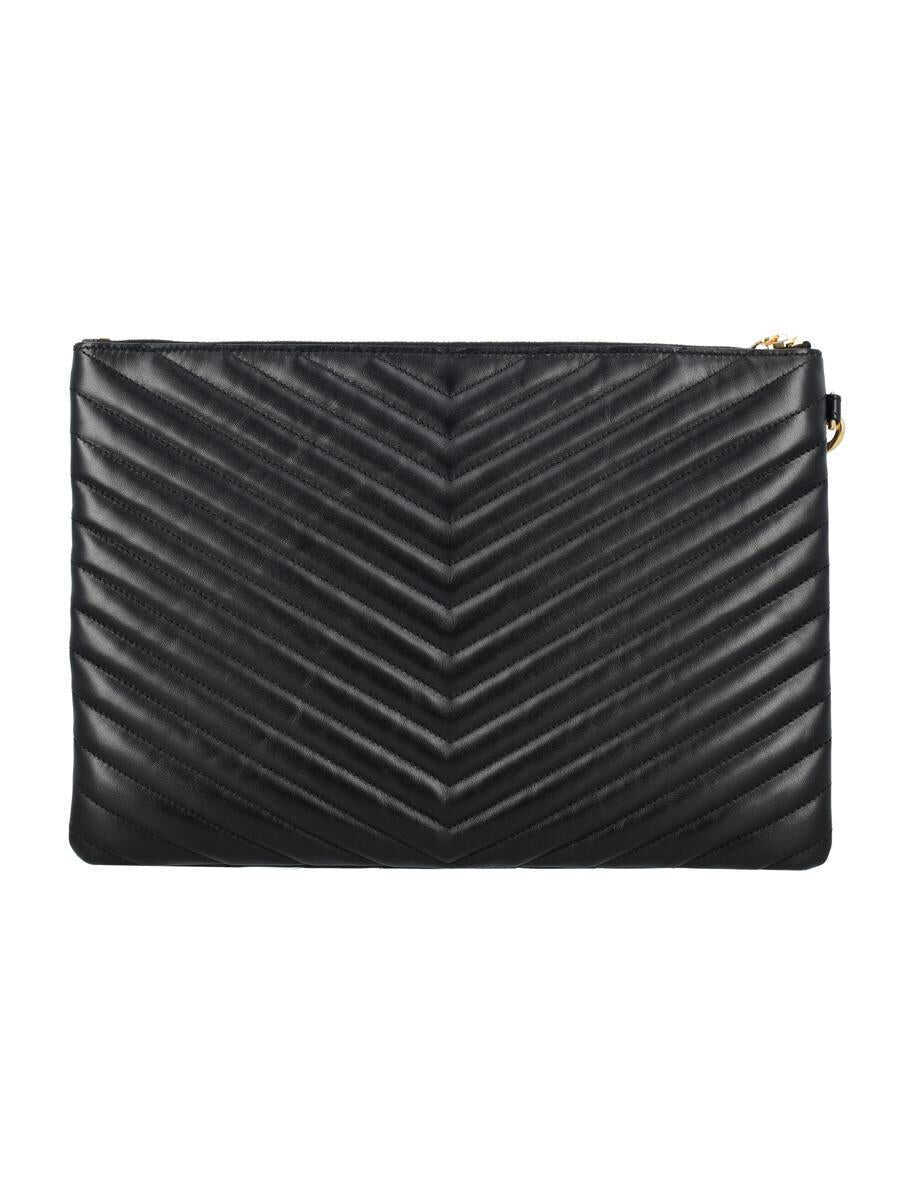 Genti de mana Saint Laurent Saint Laurent Cassandre Pouch Black Femei (BM 18955920) 4