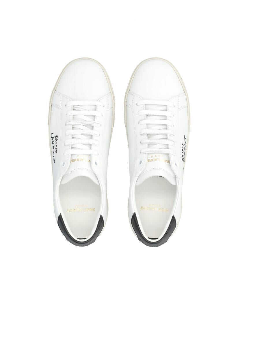 Sneakers Saint Laurent Saint Laurent Court Classic Sl/06 White Leather Sneakers With Black Heel Tab WHITE Femei (BM 18955938) 2