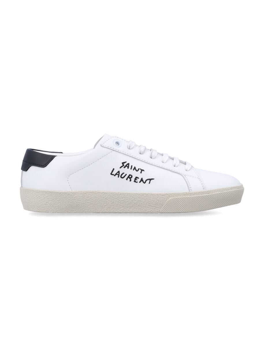Sneakers Saint Laurent Saint Laurent Court Classic Sl/06 White Leather Sneakers With Black Heel Tab WHITE Femei (BM 18955938) 1