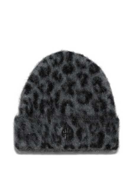 Caciuli ANINE BING Anine Bing Elia Alpaca-Wool Beanie Grey Leopard Pattern GREY LEOPARD PRINT Femei (BM 18956031) 1