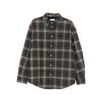 Geci Off-White Off-White Padded Check Cotton Shirt Jacket With Logo