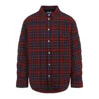 Geci Off-White Padded Check Cotton Shirt Jacket With Logo Barbati