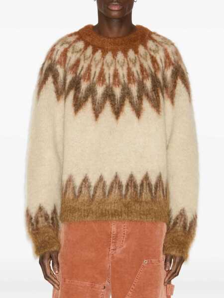 Pulovere Isabel Marant Isabel Marant Nicolas Mohair Blend Sweater With Fair Isle Pattern RUST Barbati (BM 18956436) 2