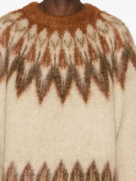 Pulovere Isabel Marant Isabel Marant Nicolas Mohair Blend Sweater With Fair Isle Pattern RUST Barbati (BM 18956436) 4