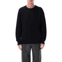 Pulovere Lemaire Boxy Round Neck Sweater In Ribbed Virgin Wool Barbati