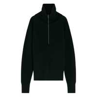 Pulovere Lemaire Half Zip Sweater In Ribbed Virgin Wool Barbati