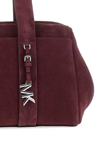 Genti de umar Michael Kors Bordeaux Shoulder Bag With Metallic Pendant In Suede Woman Red Femei (BM 18956988) 4