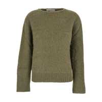 Pulovere 'Adriano' Green Sweater With Brushed-Effect In Wool Blend Woman Femei