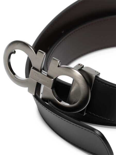 Curele Salvatore Ferragamo Salvatore Ferragamo Reversible Leather Belt Black Barbati (BM 18958347) 3