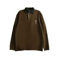 Tricouri Polo "Classic Fit" Brown Polo Shirt With Corduroy Collar And Logo Embroidery On The Front In Cotton Man Barbati