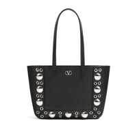 Genti de mana Valentino Garavani Black Leather Nellcote Totes Femei