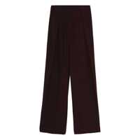 Pantaloni casual Raquel Diniz Burgundy Wide-Leg Trousers Femei