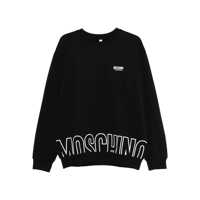 Pulovere Moschino Moschino Black Crewneck Sweatshirt With White Logo