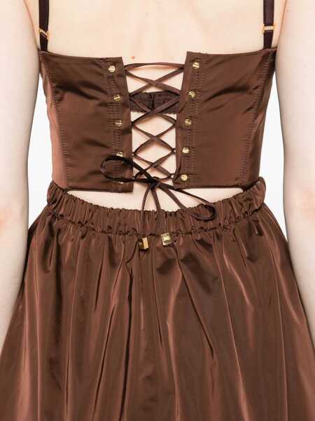 Rochii Elisabetta Franchi Elisabetta Franchi Short Brown Corset Dress BROWN Femei (BM 18960087) 5