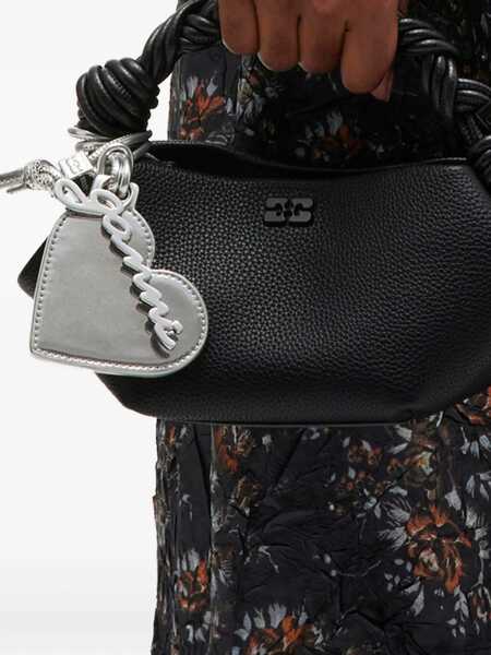 Accesorii Ganni Bou Heart Metallic Mirror With Logo Lettering Pendant And Heart Charm In Metal Woman GREY Femei (BM 18960159) 2