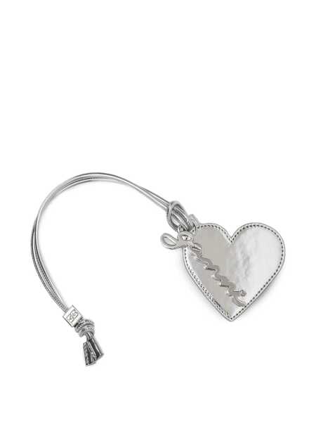Accesorii Ganni Bou Heart Metallic Mirror With Logo Lettering Pendant And Heart Charm In Metal Woman GREY Femei (BM 18960159) 3