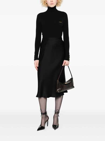 Rochii Elisabetta Franchi Elisabetta Franchi Long-Sleeved Midi Dress Black Femei (BM 18960264) 2