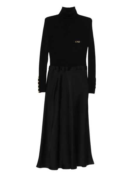 Rochii Elisabetta Franchi Elisabetta Franchi Long-Sleeved Midi Dress Black Femei (BM 18960264) 1