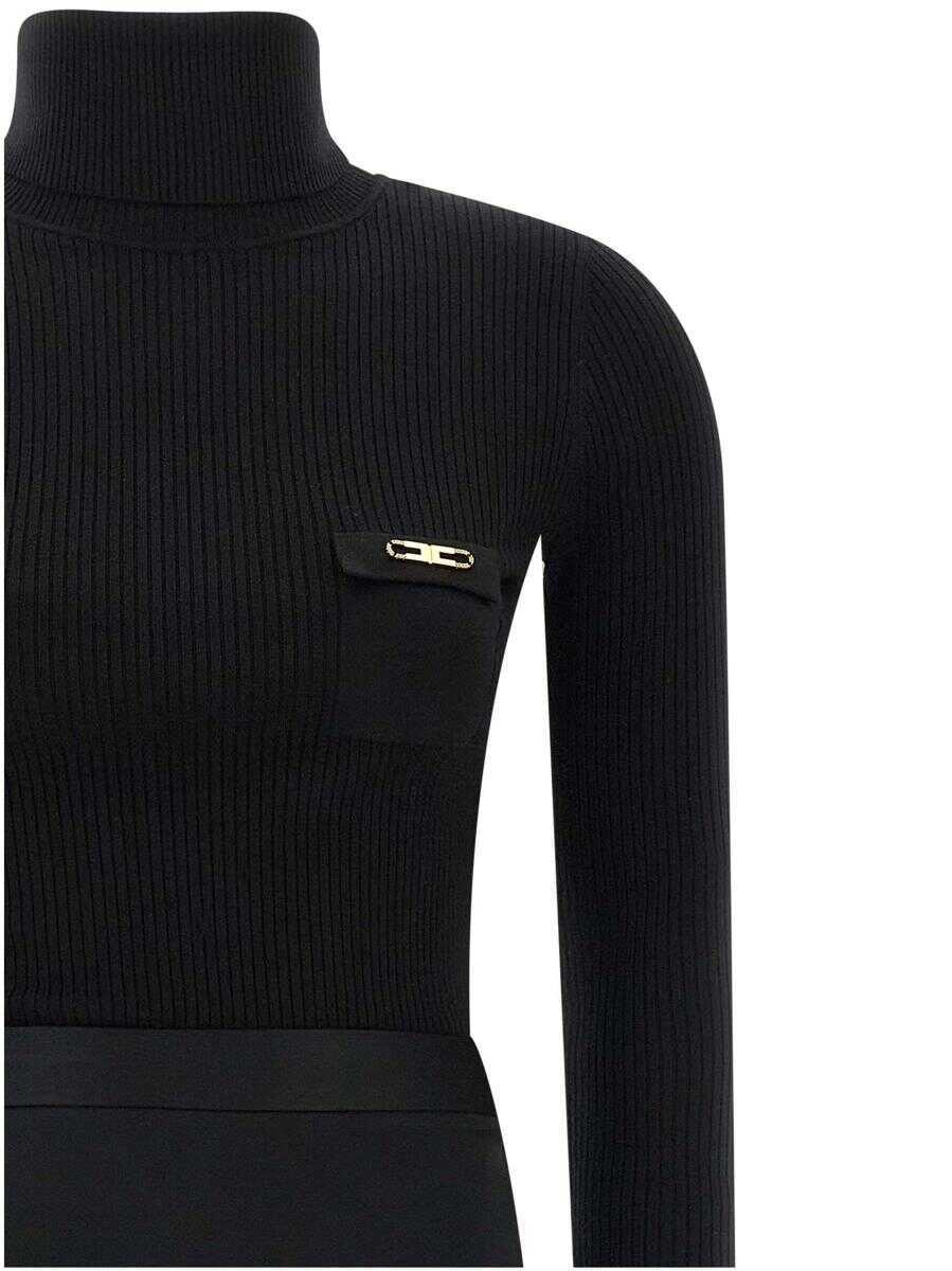 Rochii Elisabetta Franchi Elisabetta Franchi Turtleneck Dress Black Femei (BM 18960270) 3