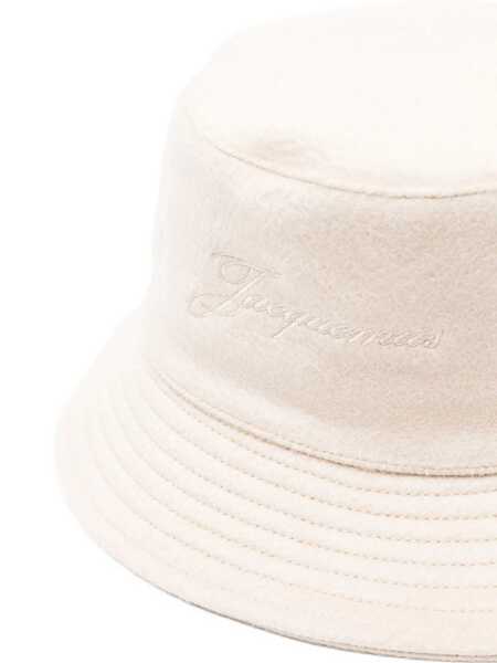 Sepci JACQUEMUS Le Bob Cachemiro Beige Bucket Hat With Logo Lettering Embroidery On The Front And Ribbed Brim In Wool Man Beige Barbati (BM 18960303) 3