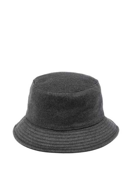 Sepci JACQUEMUS Le Bob Cachemiro Grey Bucket Hat With Logo Lettering Embroidery On The Front And Ribbed Brim In Wool Man GREY Barbati (BM 18960306) 2
