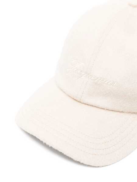 Sepci JACQUEMUS Beige Baseball Cap With Logo Lettering Embroidery On The Front In Wool Man Beige Femei (BM 18960309) 3