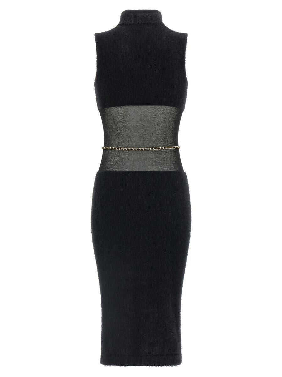 Rochii Elisabetta Franchi Elisabetta Franchi Gauze Insert Dress Black Femei (BM 18960330) 2