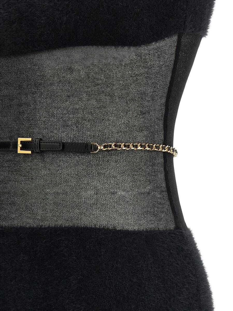 Rochii Elisabetta Franchi Elisabetta Franchi Gauze Insert Dress Black Femei (BM 18960330) 4