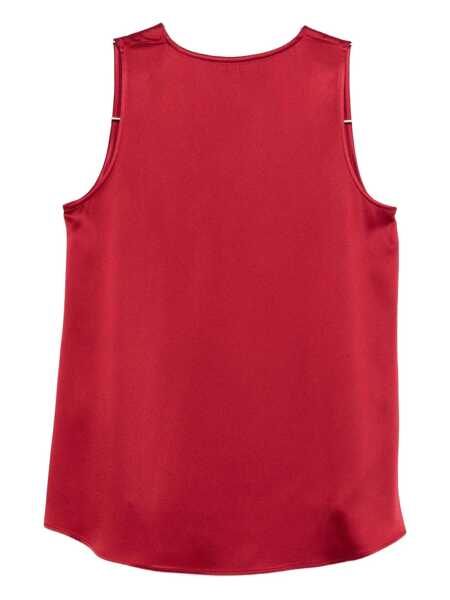 Topuri ANTONELLI Antonelli Red Sleeveless V-Neck Top RED Femei (BM 18960351) 2