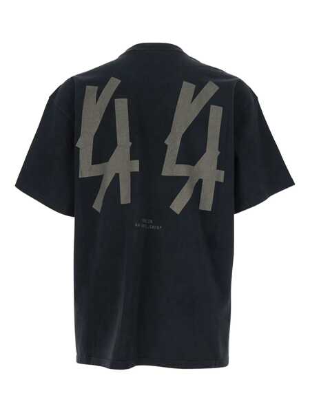 Tricouri M44 LABEL GROUP Black Crew Neck T-Shirt With Logo On Front And Back In Cotton Man Black Barbati (BM 18960519) 2