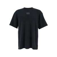 Tricouri Black Crew Neck T-Shirt With Logo On Front And Back In Cotton Man Barbati