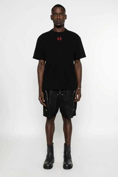 Tricouri M44 LABEL GROUP Black Crewneck T-Shirt With Logo On The Front And Maxi Logo On The Rear In Cotton Man Black Barbati (BM 18960603) 3