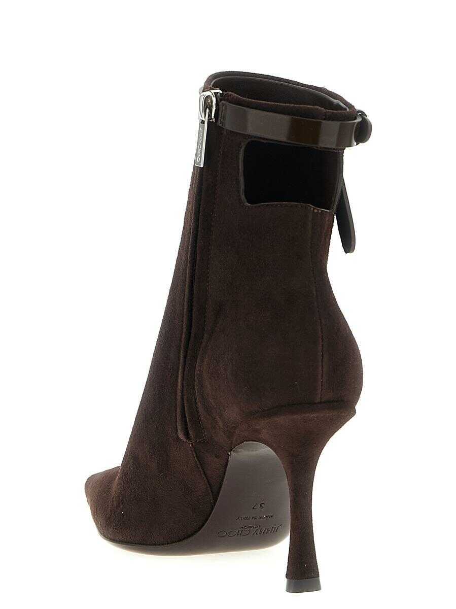 Bocanci Jimmy Choo Camie Brown Ankle Boots With Knot Detail In Suede Woman BROWN Femei (BM 18961020) 3