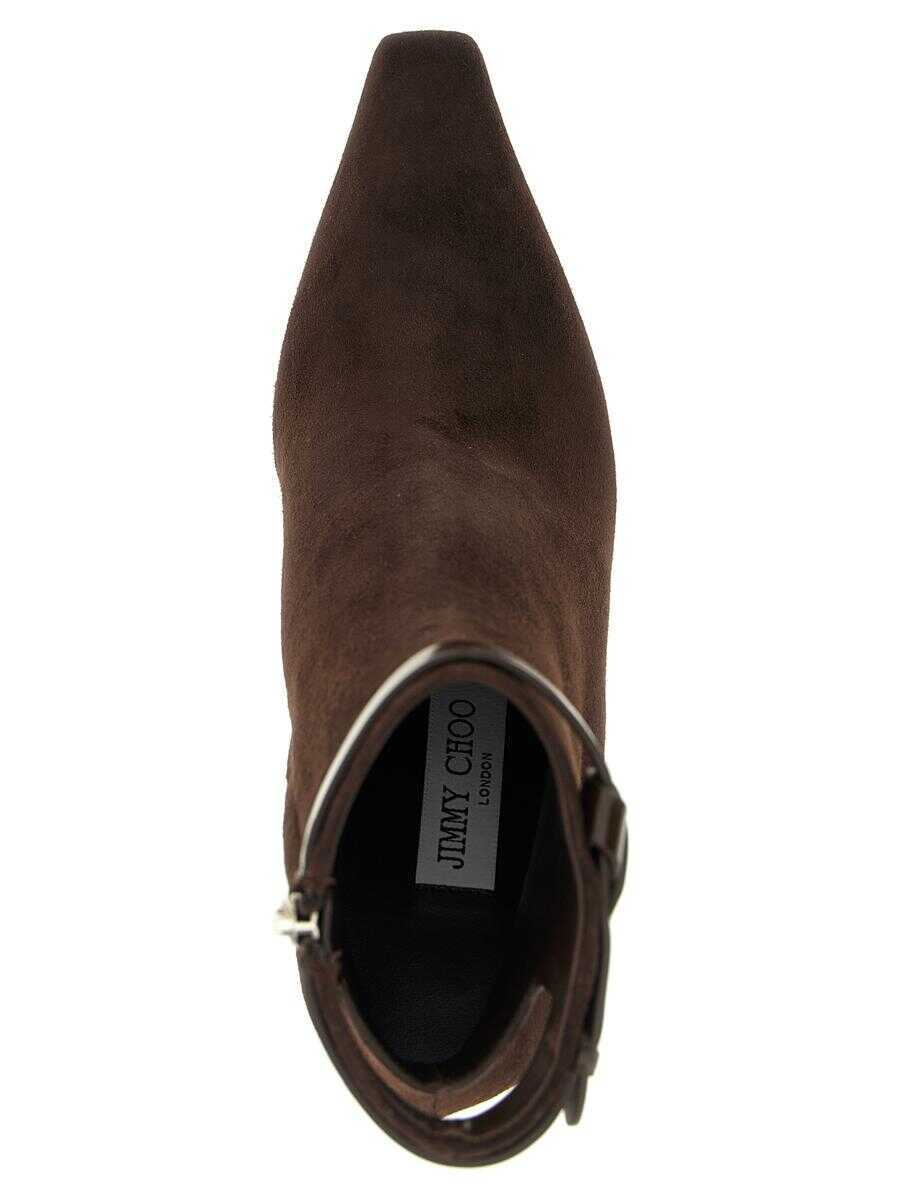 Bocanci Jimmy Choo Camie Brown Ankle Boots With Knot Detail In Suede Woman BROWN Femei (BM 18961020) 4