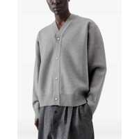 Imbracaminte JACQUEMUS pentru Barbati - Cardigane JACQUEMUS Grey V-Neck Cardigan With Dropped Shoulders In Cotton Man GREY Barbati (BM 18961104) - B-mall.ro