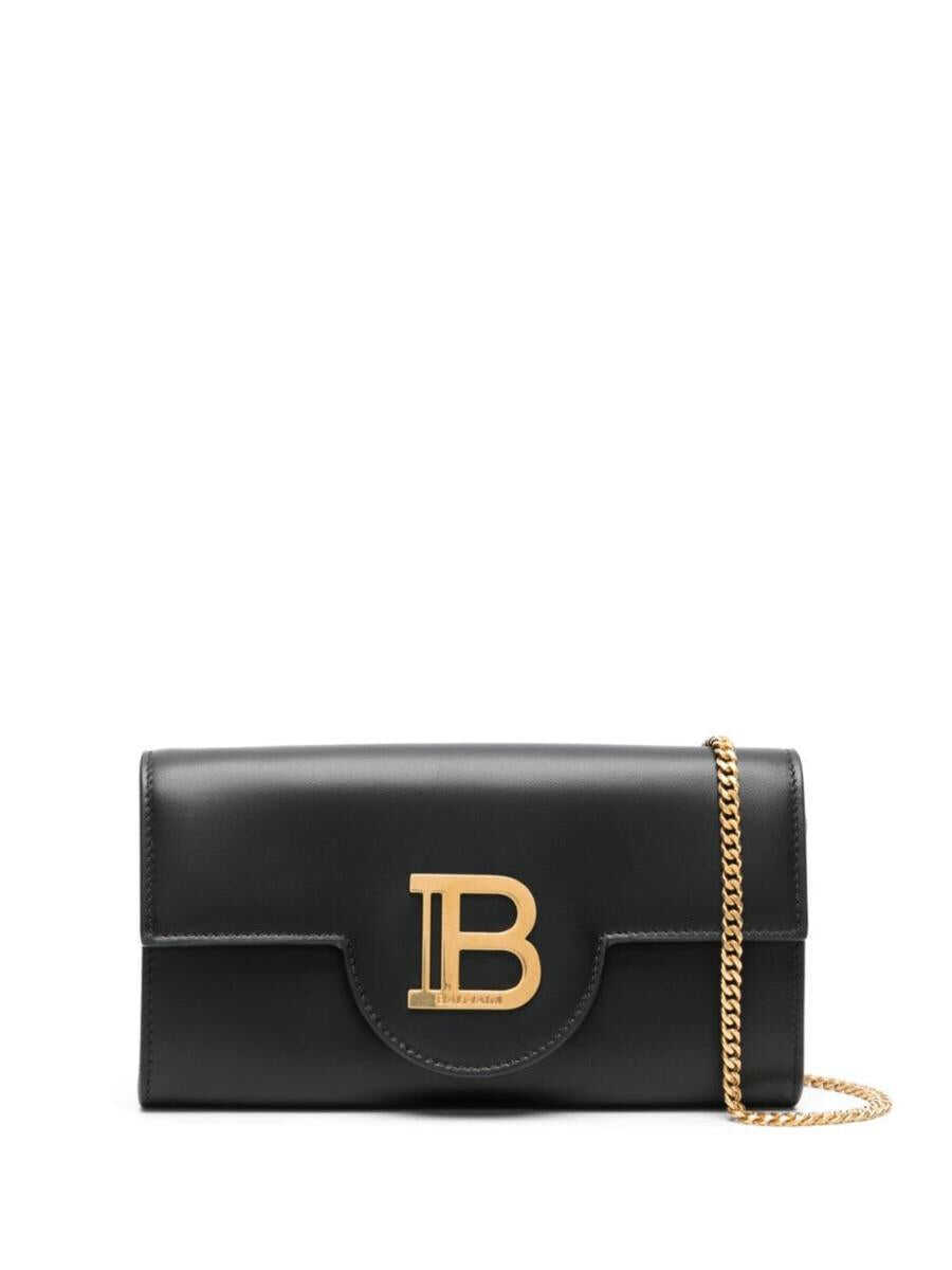 Portofele Balmain Balmain B-Buzz Leather Wallet On Chain Black Femei (BM 18961542) 1
