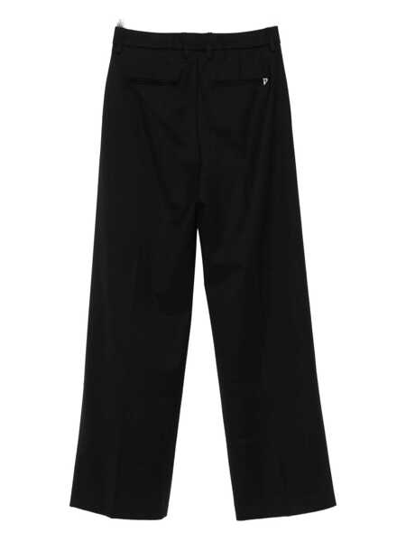 Pantaloni casual Dondup Dondup Black Trousers Featuring Dart Detailing Black Femei (BM 18961575) 2