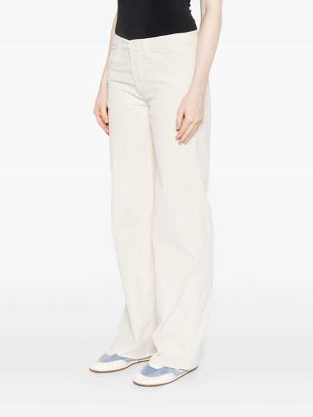 Pantaloni casual Dondup Dondup White Mid-Rise Waist Pants WHITE Femei (BM 18961620) 3