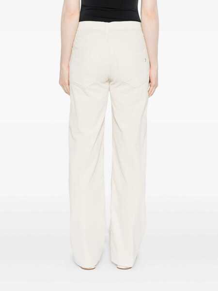 Pantaloni casual Dondup Dondup White Mid-Rise Waist Pants WHITE Femei (BM 18961620) 4